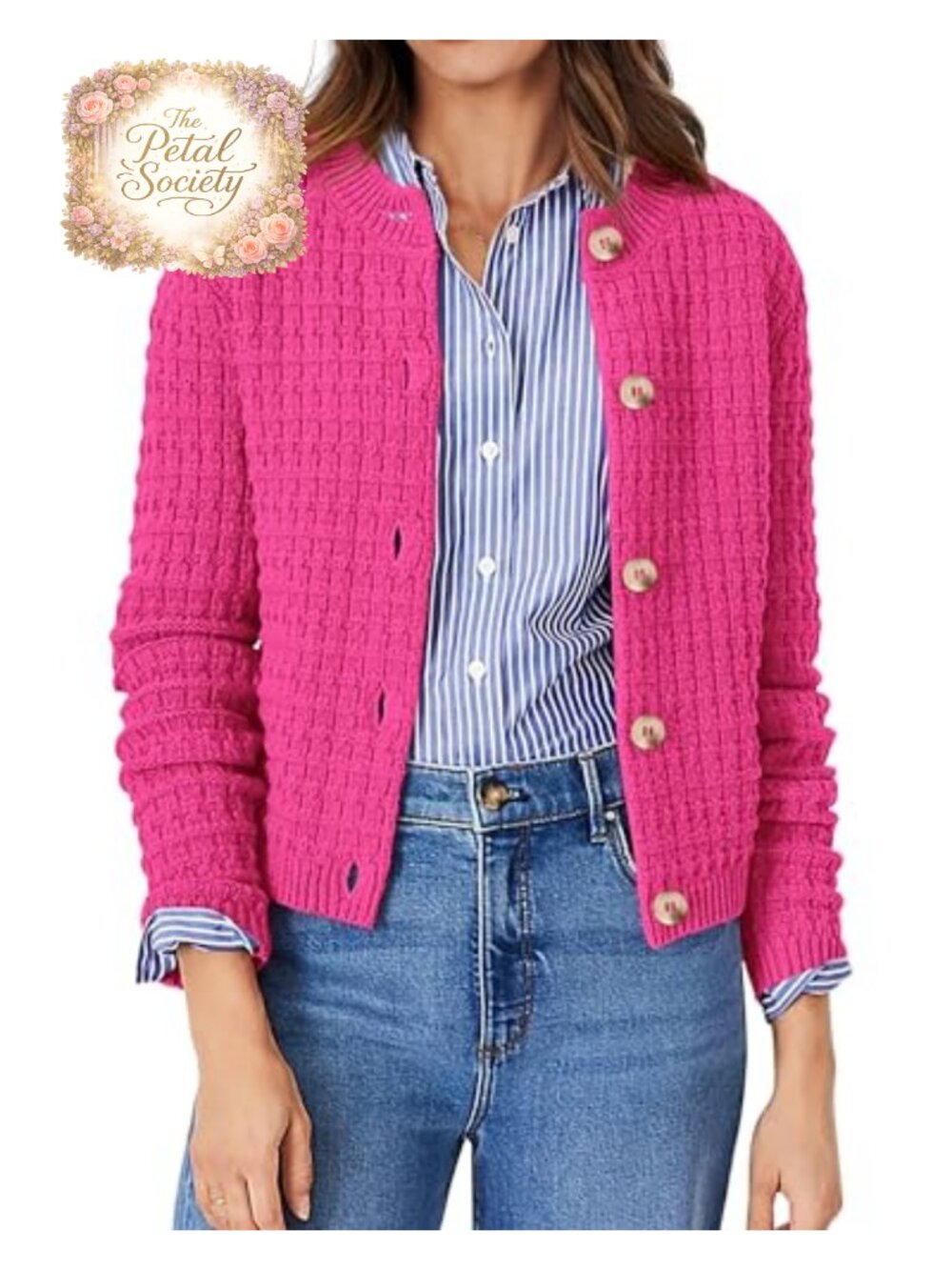 Women's Lightweight Button Up Open Front Knit Cardigan Sweater